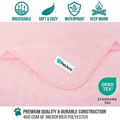 Manta PetAmi de doble cara rosa, cómoda para mascotas.