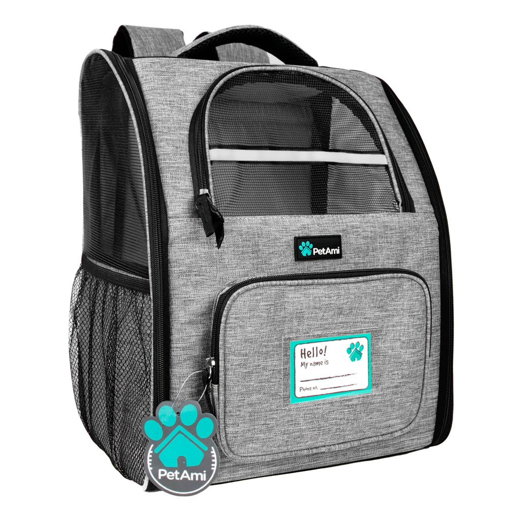 PetAmi Mochila Portamascotas frente: espacio cómodo para mascota durante viajes