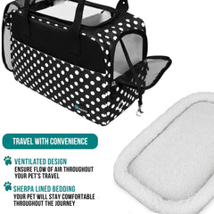 PetAmi porta-perro pequeño cama sherpa removible para descanso suave.
