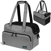 PetAmi portador para perro pequeño, diseño rayado negro ideal para viajar.