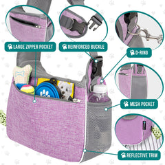 PetAmi sling con dispensador de bolsas, práctico para paseos.