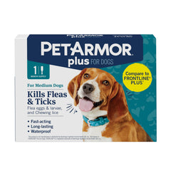 PetArmor Plus para perros: aplicación tópica para pulgas y garrapatas, protección duradera.