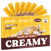 PETASTY puré cremoso en tubo con pollo, textura suave para lamido directo.