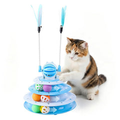Petayouj Gato Turntable: bolas coloridas para estimular juego y movimiento.