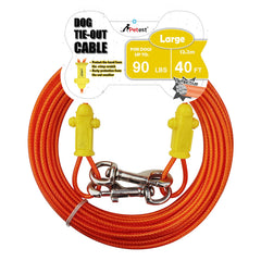 Petest cable de sujeción reflectante de 40 pies para perros grandes, ideal para exteriores.
