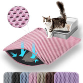 Petinstinct alfombra para arena de gato 20x14 rosa protege el suelo.
