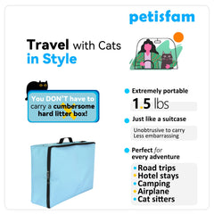Petisfam uso práctico en hoteles, sin complicaciones para gatos.