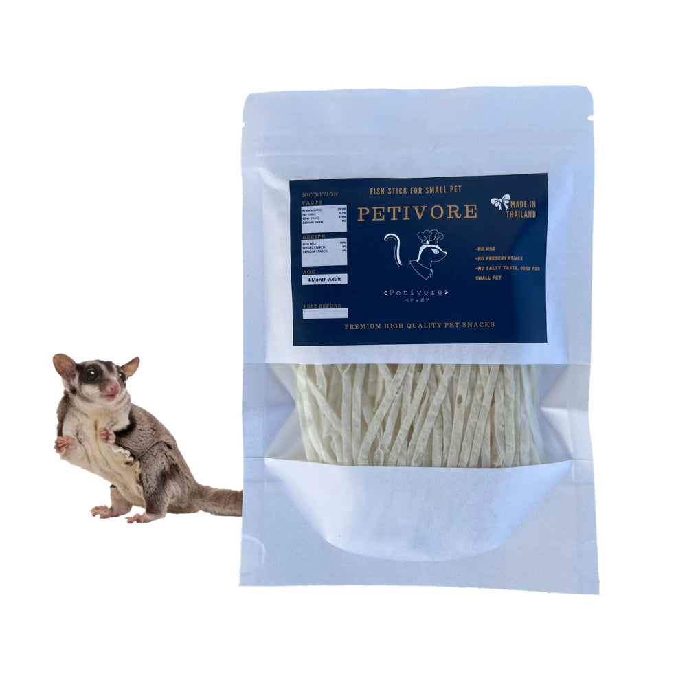 PETIVORE palitos de pescado real para mascotas pequeñas, sabor natural.