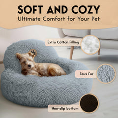 PetJett cama con aro alzado de 8 pulgadas, soporte para cuello relajante.
