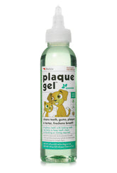 Petkin Gel eliminador de placa para perros y gatos, enfoque en dientes y aliento.