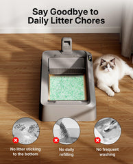 PETKIT Crystal Gato, Tapa Integrada: cierre seguro y menos derrames.