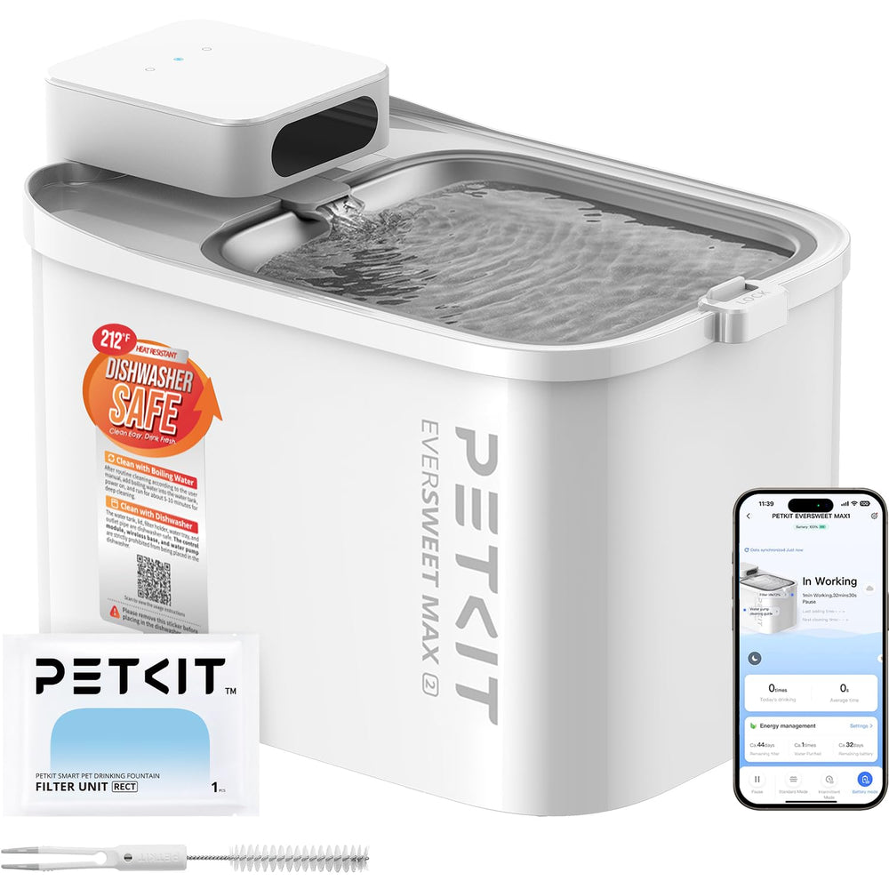 Fuente PETKIT para gatos inalámbrica, visión general, facilita la hidratación sin cables.