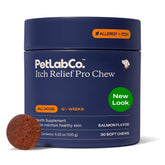PetLab Co. gomitas de salmón alivian el prurito en perros, sabor agradable.