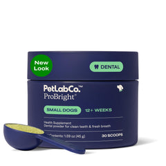 Polvo dental ProBright de PetLab Co para perros, ayuda a limpieza dental diaria.