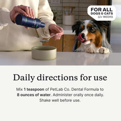 PetLab Co perro con sonrisa fresca gracias al aditivo dental en agua