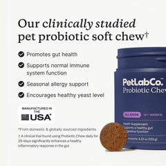 PetLab Co. probióticos con prebióticos inulina para digestión equilibrada.