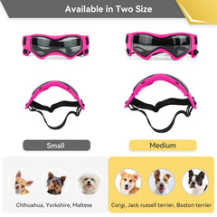 Gafas PETLESO para perro, protección UV y antivaho para contraste de luz.