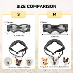 PETLESO gafas para perro tamaño pequeño, protección UV y polvo, ideal para paseo con nieve.