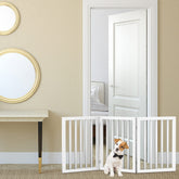 PETMAKER valla interior para perros, 3 paneles blanca, ideal para puertas y pasillos.