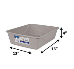 Petmate caja de arena abierta para gatos, Gris Ratón, vista superior para limpieza rápida