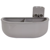 Petmate Doble Diner en jaula gris, ideal para comodidad del perro en jaulas pequeñas.