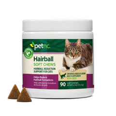 PetNC Hairball Soft Chews para gatos, envase 90 unidades, sabor agradable para suplementación diaria.