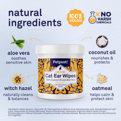 Petpost aplicación suave en oreja de gato para limpieza externa.