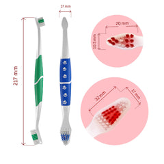 Pets & Pupps cepillo dental de doble cabezal facilita la limpieza completa.