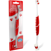 Pets & Pupps: cepillo dientes doble cabeza rojo para limpieza eficaz