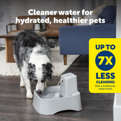 Control de flujo ajustable de PetSafe para adaptar la velocidad de la corriente.