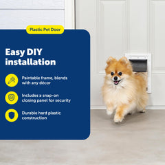 PetSafe puerta de marco libre de óxido, diseño duradero para uso diario.