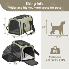 Petsfit portador expandible extensión de espacio para mascota durante el viaje