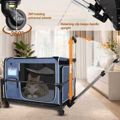 Petskd-portador-gato-caja-arena-con-tapa para viajes limpios