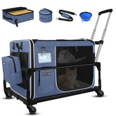 Petskd portador-gato-expandible-extralargo con ruedas para viaje cómodo