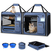 Petskd portador doble para gatos en viaje, tamaño 38x17x18, ideal para dos felinos.