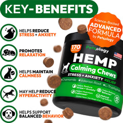 Petsology chews relajantes para perro con melatonina, ayuda para dormir mejor sin somnolencia.