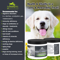 PetVitalityPRO Probióticos para perros, masticables blandos, favorecen una digestión suave.
