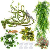 PietyPet hojas planta reptil flexibles para refugios naturales
