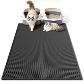 Pieviev alfombrilla para arena de gato, doble capa, captura la arena al instante