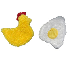 Piggy Poo y Crew juguete crujiente pollo-huevo para juego activo y masticación suave