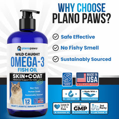 Planopaws Omega 3 para gatos, pelaje más brillante y piel sana
