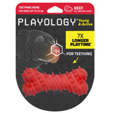 Playology hueso de dentición pequeño con olor a carne para cachorros.
