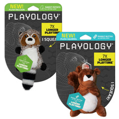 Mapache peluche de Playology con aroma natural para juego suave.