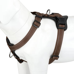 Arnés Plutus Pet ajustable con cuero y reflectante para mayor seguridad