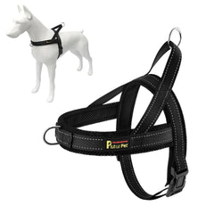 Arnés sin tirones de PLUTUS PET con malla transpirable en pecho para entrenamiento.