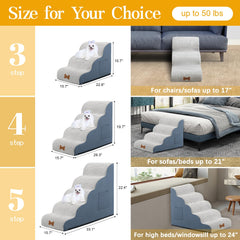 POCBLUE escalera de 4 pasos para cama, acceso fácil para mascotas