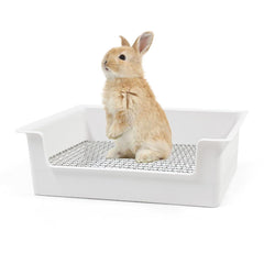 PODOO caja de arena para conejos, rejilla de acero, duradera y fácil de limpiar.