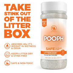 POOPH LITTERIZER en arenero, evita olores entre cambios de arena.