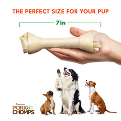 Pork Chomps alta proteína piel cerdo, opción sabrosa y digestible para perros.