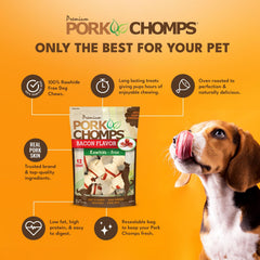 Pork Chomps paquete con cierre hermético de 12 unidades